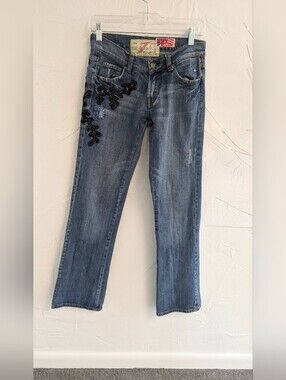 The Great China Wall x 7 For All Mankind Embellished Bootcut Jeans Size 27
